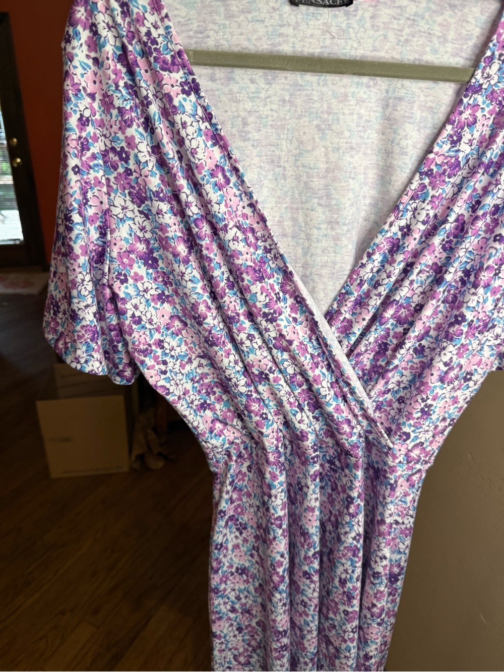 Floral Purple Wrap Dress